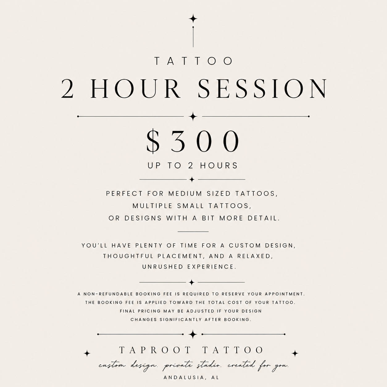 2 Hour session